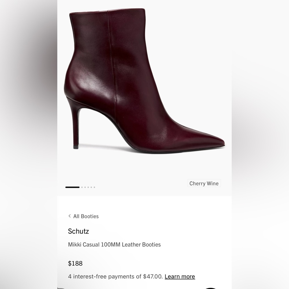 Schutz Cherry Wine Mikki Leather Booties